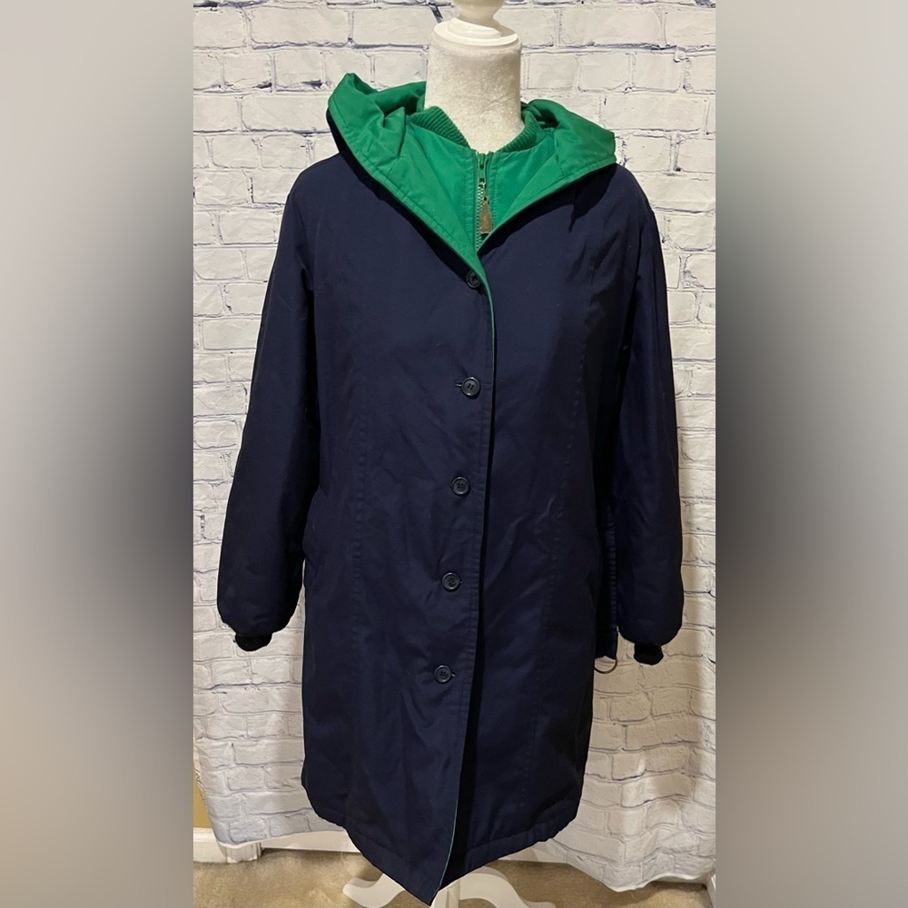 London Fog Weatherwear of Distinction Womens Winter Coat Lined Navy 8 Regular - Picture 2 of 9